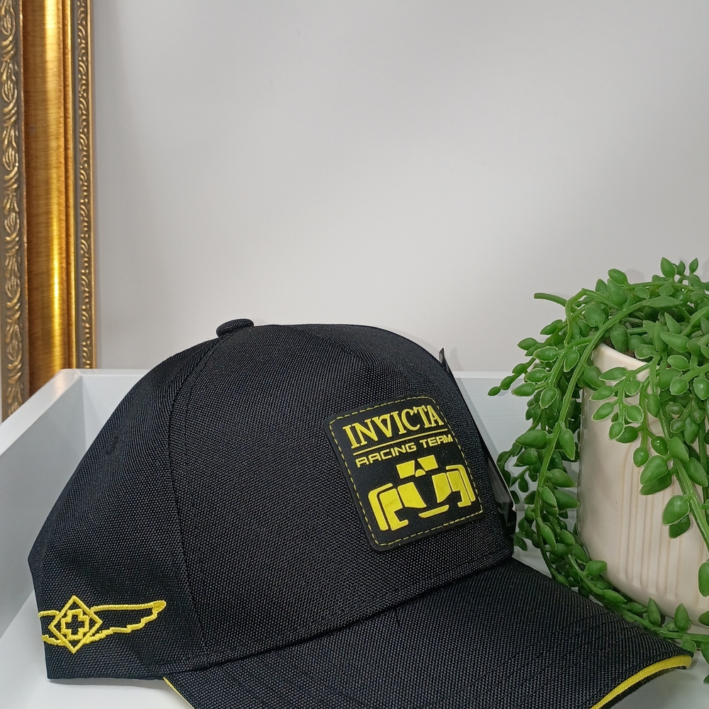 Invicta Racing Team Black & Yellow Baseball Snapback Cap - Picture 2 of 12